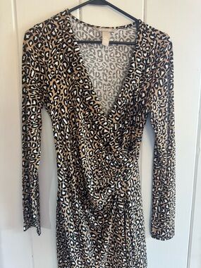 Banana Republic Leopard-Print Dress in Brown and Black